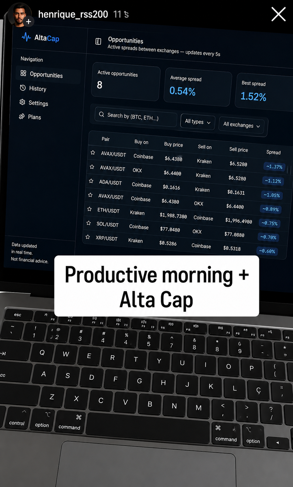 AltCap user story