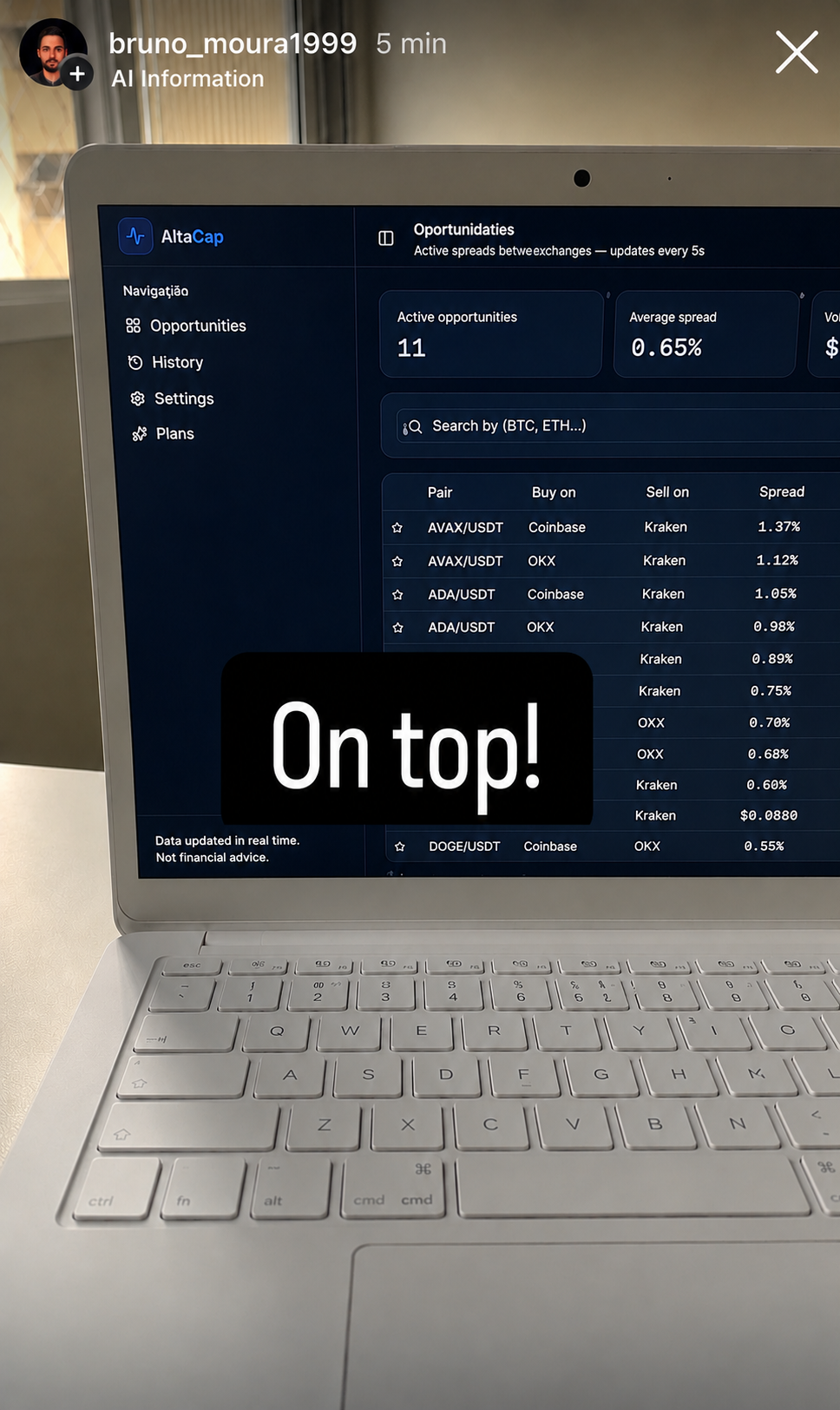 AltCap user story